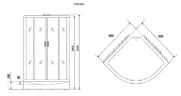Душевая кабина Niagara Luxe NG-7715GBK (90x90х210) низкий поддон(15см),дверь раздвижная,стенки золото,без крыши,4 места