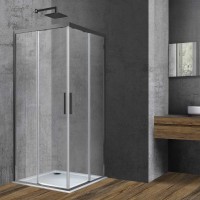 Душевой уголок Soft VSS-3SO100CLGM, 1000*1000, вороненая сталь, стекло прозрачное