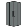 Душевое ограждение Grossman Cosmo 300.K33.02.8080.21.10 (80х80х195) квадрат,раздвижная,черный матовый,стекло тонированное, 1 место
