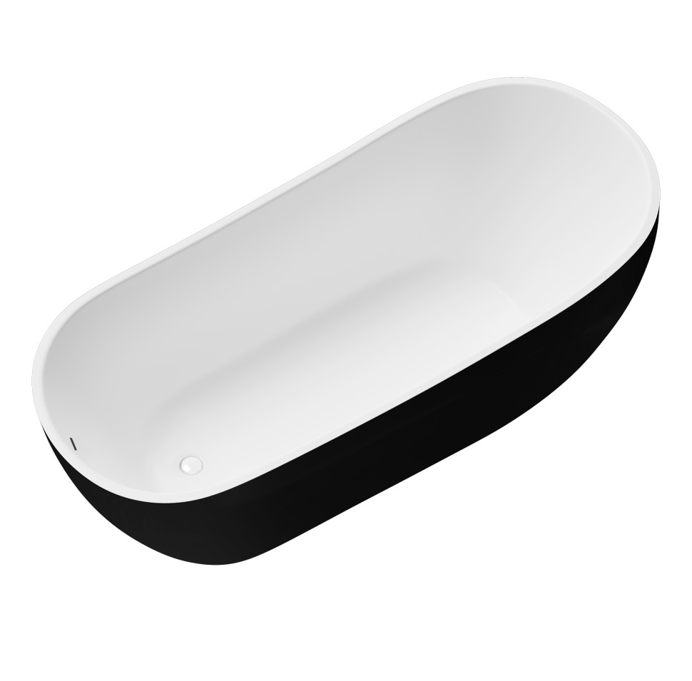 Ванна отдельностоящая Grossman Galaxy GR-1403MB (170х75х72) цвет черный/белый матовый,1 место