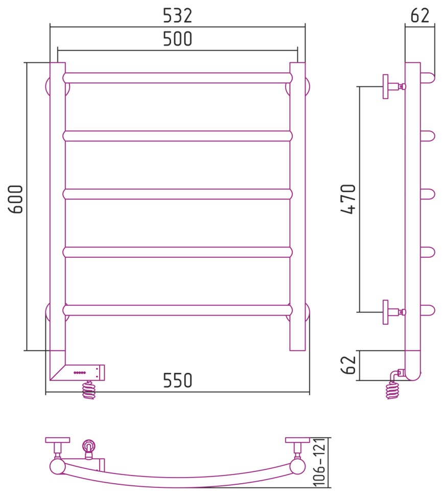 Галант 2.0 600х500 МЭМ левый