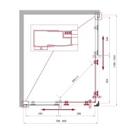 Душевой уголок BelBagno UNO-195-AH-2-120/80-C-Cr