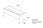 Тумба 1000x490x540 для монтажа с мебельной раковиной 100 см OVAL, CUBO