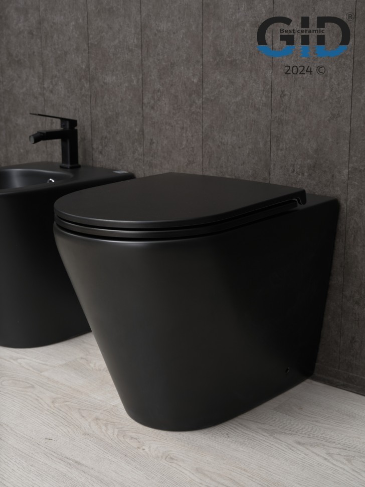 Унитаз приставной Gid TRS-263BM 62212Y черный матовый 56x36x41