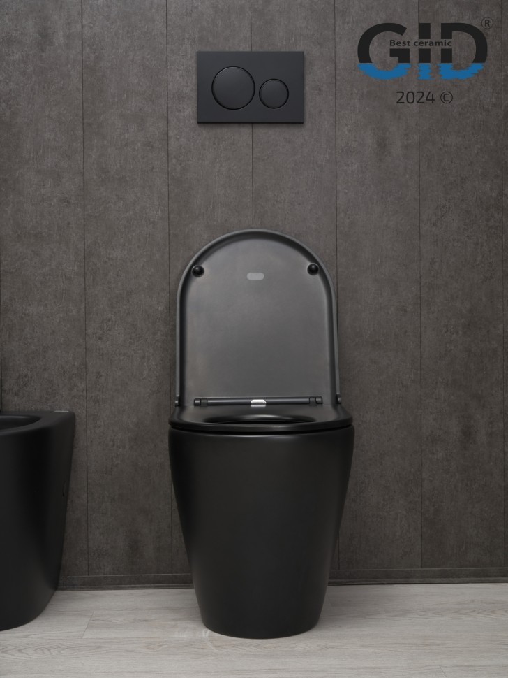 Унитаз приставной Gid TRS-263BM 62212Y черный матовый 56x36x41