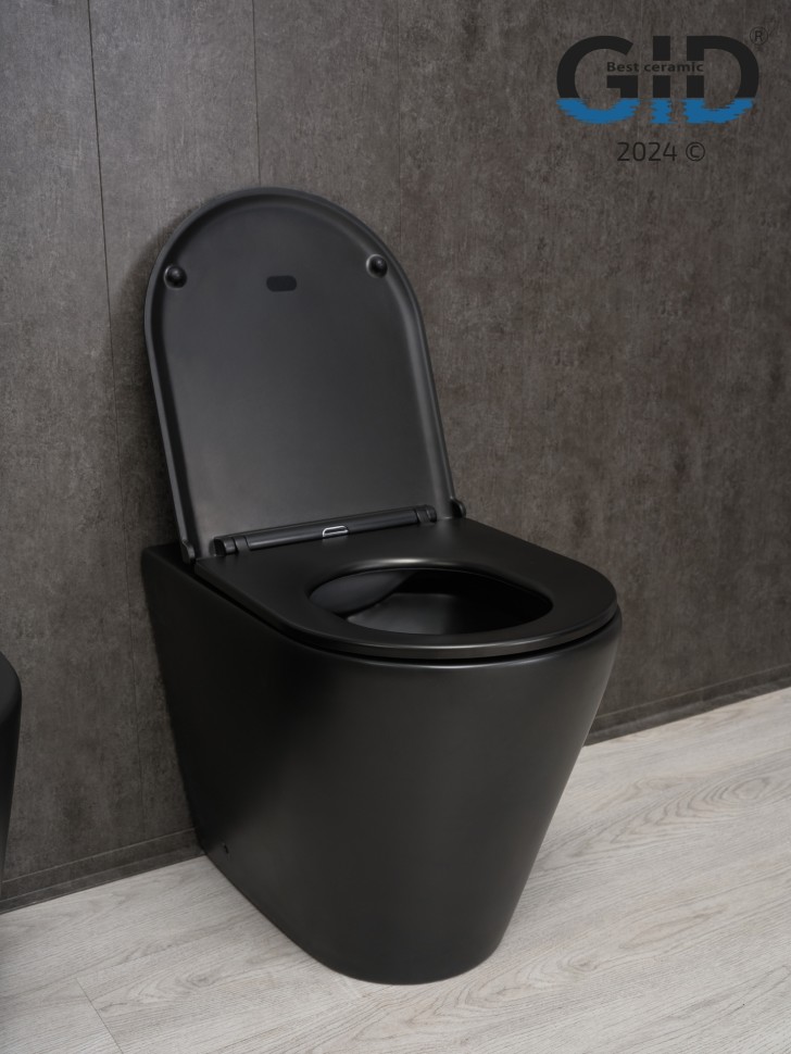 Унитаз приставной Gid TRS-263BM 62212Y черный матовый 56x36x41