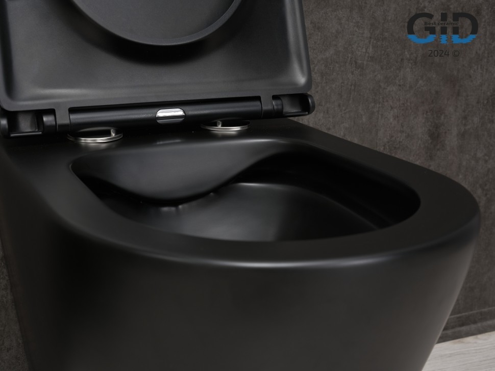 Унитаз приставной Gid TRS-263BM 62212Y черный матовый 56x36x41