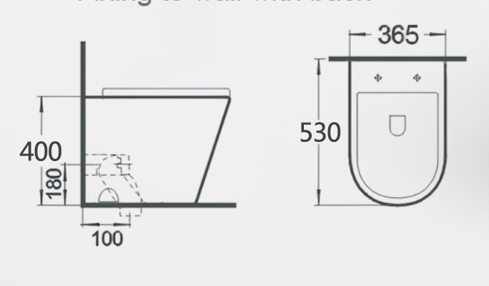 Унитаз приставной Gid TRS-263BM 62212Y черный матовый 56x36x41
