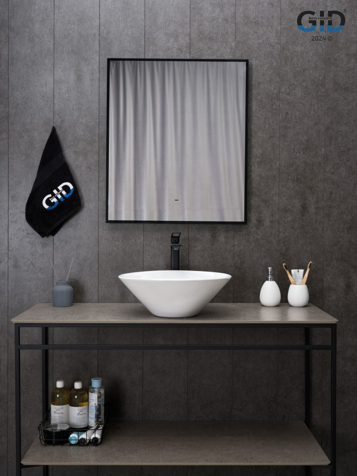 Раковина Gid N9102 51210 накладная белая 42x42x15