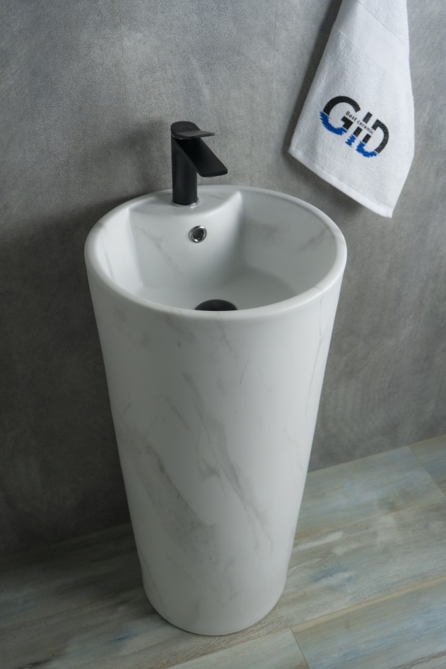 Раковина Gid Nb131ws 81111 накладная под камень матовый 40x40x84