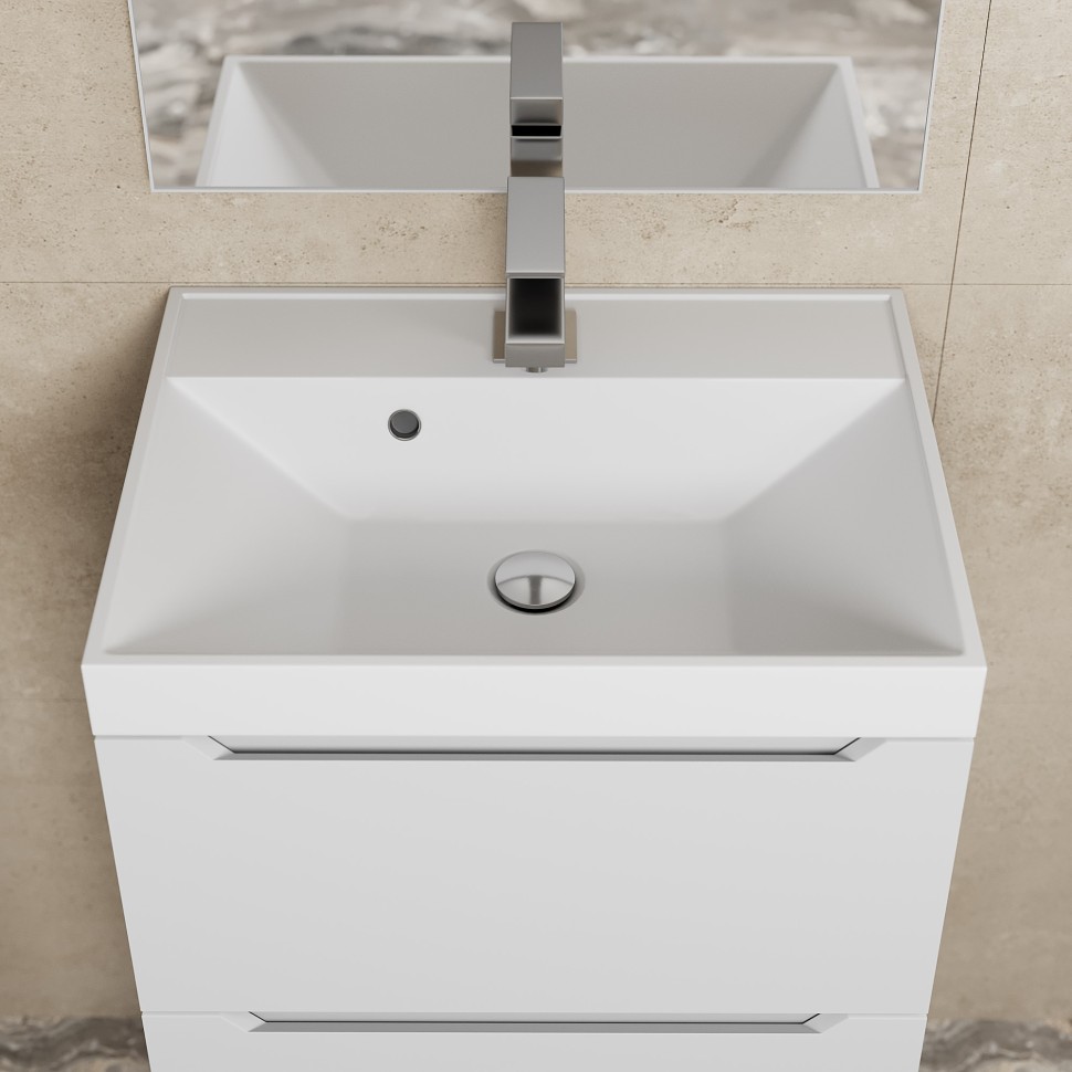 Тумба под раковину для ванной Uperwood Tanos 50 см, подвесная, белая матовая