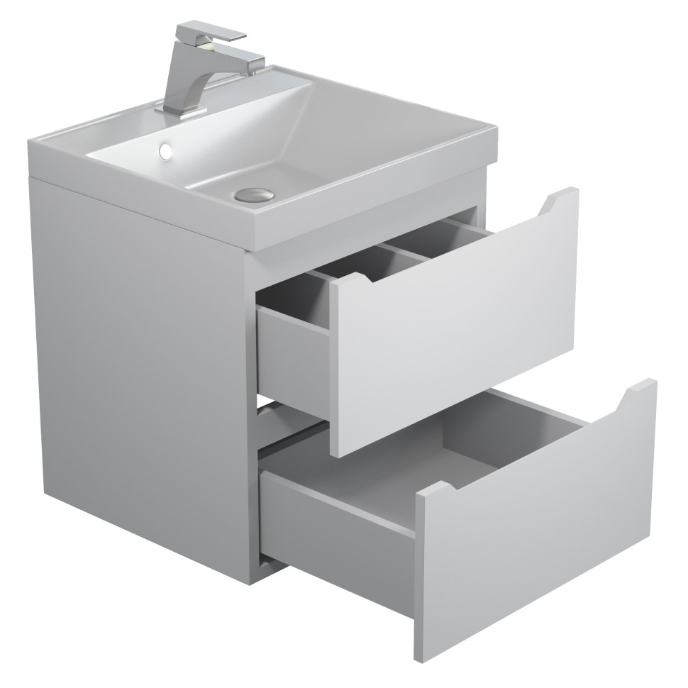 Тумба под раковину для ванной Uperwood Tanos 50 см, подвесная, белая матовая