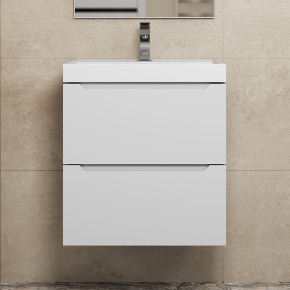 Тумба под раковину для ванной Uperwood Tanos 50 см, подвесная, белая матовая