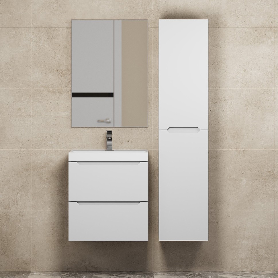 Тумба под раковину для ванной Uperwood Tanos 50 см, подвесная, белая матовая