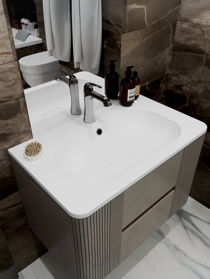 Раковина накладная для ванной Uperwood Luna 60х36х11,5 см, овальная, белая глянцевая