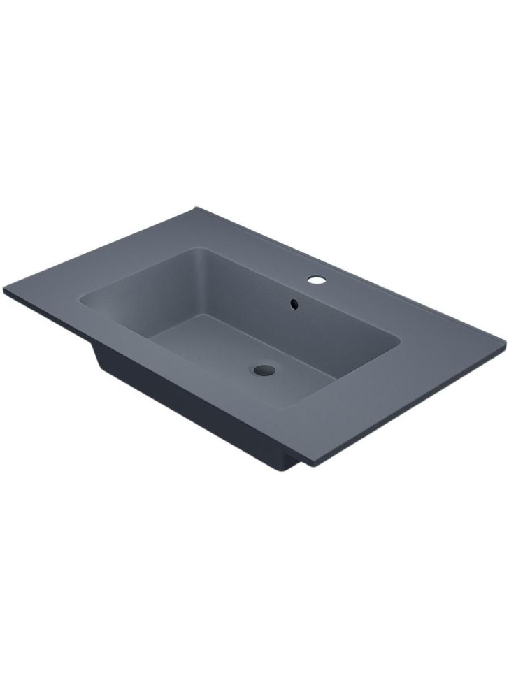 Раковина для ванной 76,5 см, Uperwood Parma Quartz, серая матовая, бетон
