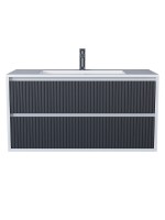 Тумба под раковину для ванной Uperwood Next Premium подвесная, 100 см, белая/графит, 2 ящика