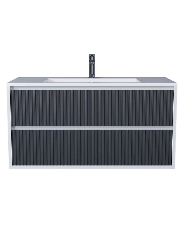 Тумба под раковину для ванной Uperwood Next Premium подвесная, 100 см, белая/графит, 2 ящика