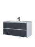 Тумба под раковину для ванной Uperwood Next Premium подвесная, 100 см, белая/графит, 2 ящика