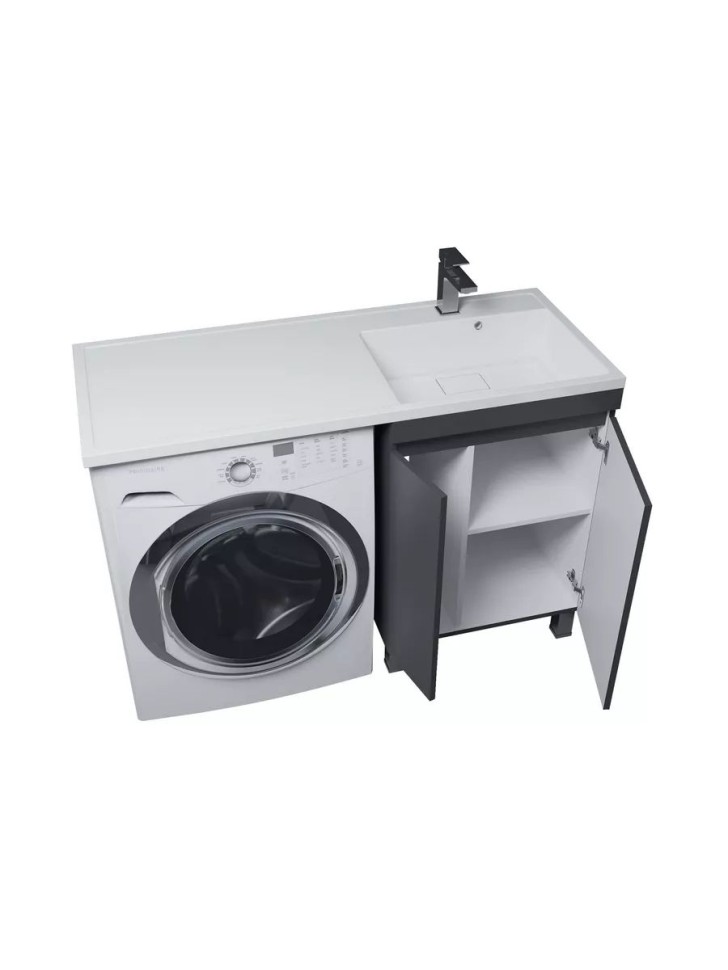 Тумба под стиральную машину напольная Uperwood Magenta 45х50х76,5 см, черная, с дверцами