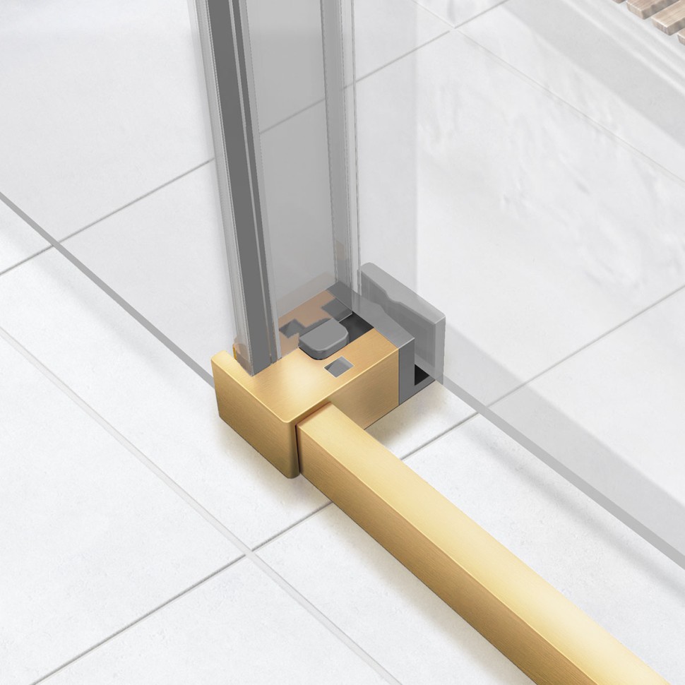 Душевой уголок Slim Soft VSR-1SS1014CLG, 1400*1000, брашированное золото, стекло прозрачное