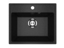 Кухонная мойка из искусственного камня Uperwood ECON UPD-408-004, прямоугольная, черная матовая