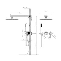 Душевой комплект Groove VSFW-4G01BN встраиваемый, 2 режима, 30см верх душ, брашированный никель