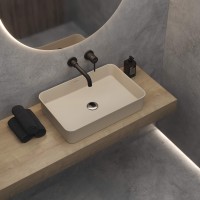 Раковина BERGES Ego SL накладная, 55x38 см, матовый жасмин, без отверстия под смеситель