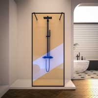Душевая перегородка Veconi Korato KR-90BС, 1100x2000, черный, стекло хамелеон