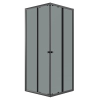 Душевое ограждение Niagara Eco NG-1010-14QT (100х100х190) квадрат,раздвижное,черный,стекло тонированное,1 место