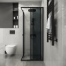 Душевое ограждение Niagara Eco NG-1010-14QT (100х100х190) квадрат,раздвижное,черный,стекло тонированное,1 место