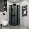Душевое ограждение Niagara Eco NG-1010-14QT (100х100х190) квадрат,раздвижное,черный,стекло тонированное,1 место