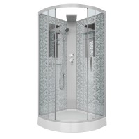 Душевая кабина Niagara Luxe NG-7715WBK (90x90х210) низкий поддон(15см),дверь раздвижная,стенки серебро,без крыши,4 места