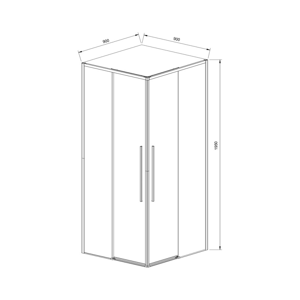 Душевой уголок Slim-N VSS-4SN900CLBN, 900*900, брашированный никель, стекло прозрачное