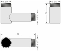 Уголок переходной (G 3/4&quot; НР х G 1/2&quot; НР)
