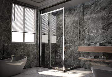 Боковая панель Veconi Premium Trento SP-30CH, 800х2000 хром, стекло прозрачное