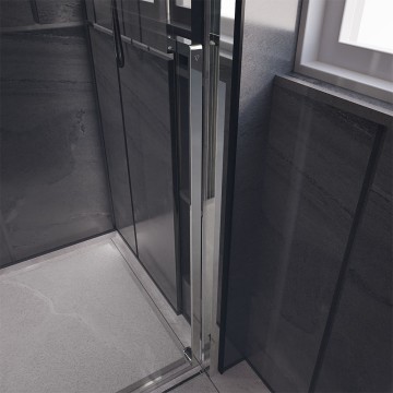 Боковая панель Veconi Premium Trento SP-30CH, 800х2000 хром, стекло прозрачное