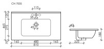 Умывальник накладной прямоугольный Element 810x465x180мм