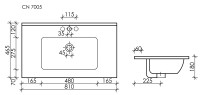 Умывальник накладной прямоугольный Element 810x465x180мм