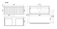 Тумба подвесная SANCOS Code 590х453х400, c одним ящиком оснащенным доводчиками, цвет серо- бежевый , арт. CD60GB