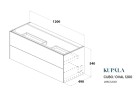 Тумба 1200x490x540 для монтажа с мебельной раковиной 120 см OVAL, CUBO