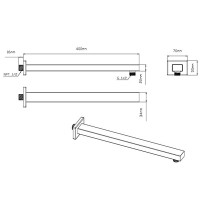 Верхний душ с держателем VSHD-41CMB, черный