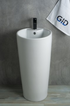 Раковина Gid Nb131 81112 накладная белая 40x40x84