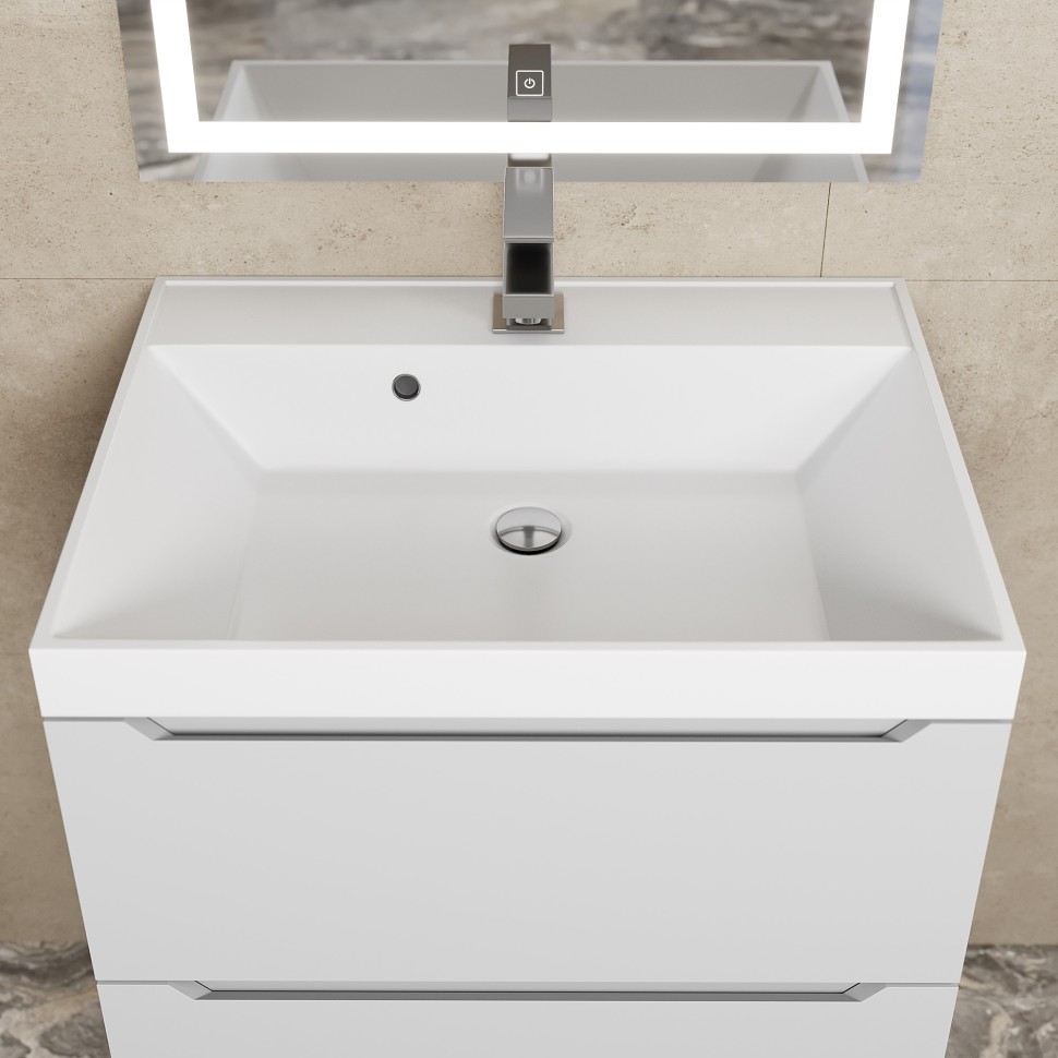 Тумба под раковину для ванной Uperwood Tanos 60 см, подвесная, белая матовая