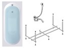 Комплект Акриловая ванна TIMO ROHA1370 130*70*58+каркас+слив-перелив