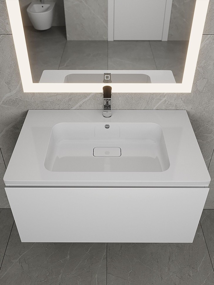 Раковина для ванной 80 см, Uperwood Fate, с декоративной накладкой для слива