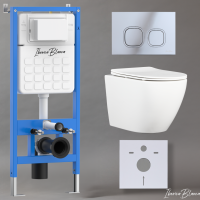 Комплект 3в1 IBERICA BLANCA инсталляция SILENCIO, унитаз BILBAO ALTO белый, кнопка смыва ESTI-Q хром глянцевый (IB001.BLA.234.833)