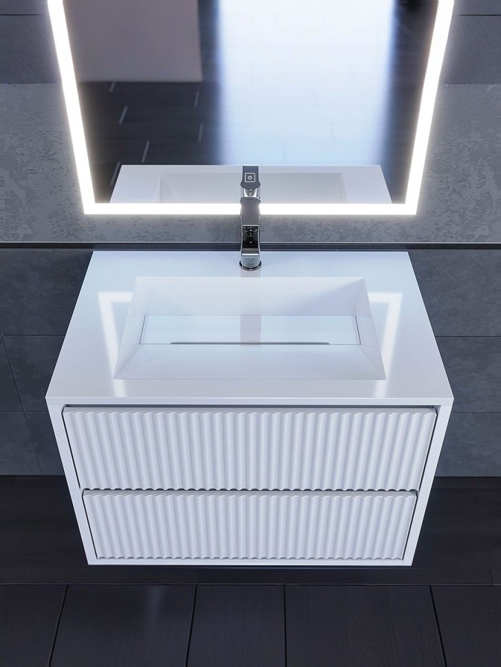 Раковина для ванной полувстраиваемая Uperwood Next Premium 70 см, прямоугольная, белая