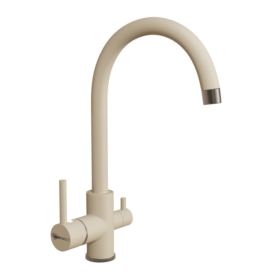 Смеситель для кухни Uperwood UPD-003-08 вороненая сталь/лен