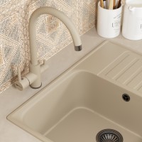 Смеситель для кухни Uperwood UPD-003-08 вороненая сталь/лен